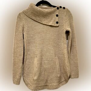 Women’s petite small Style & Co cowl neck sweater acrylic, tan